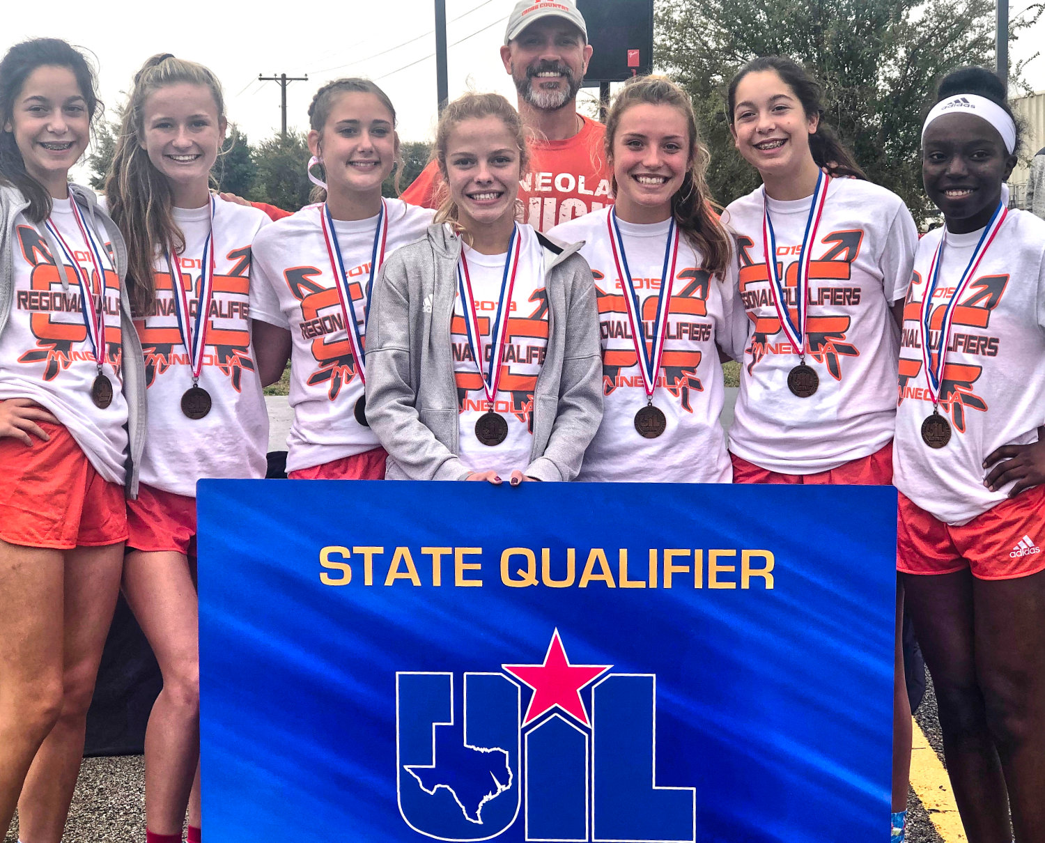 Mineola girls cross country team qualified for the state meet.